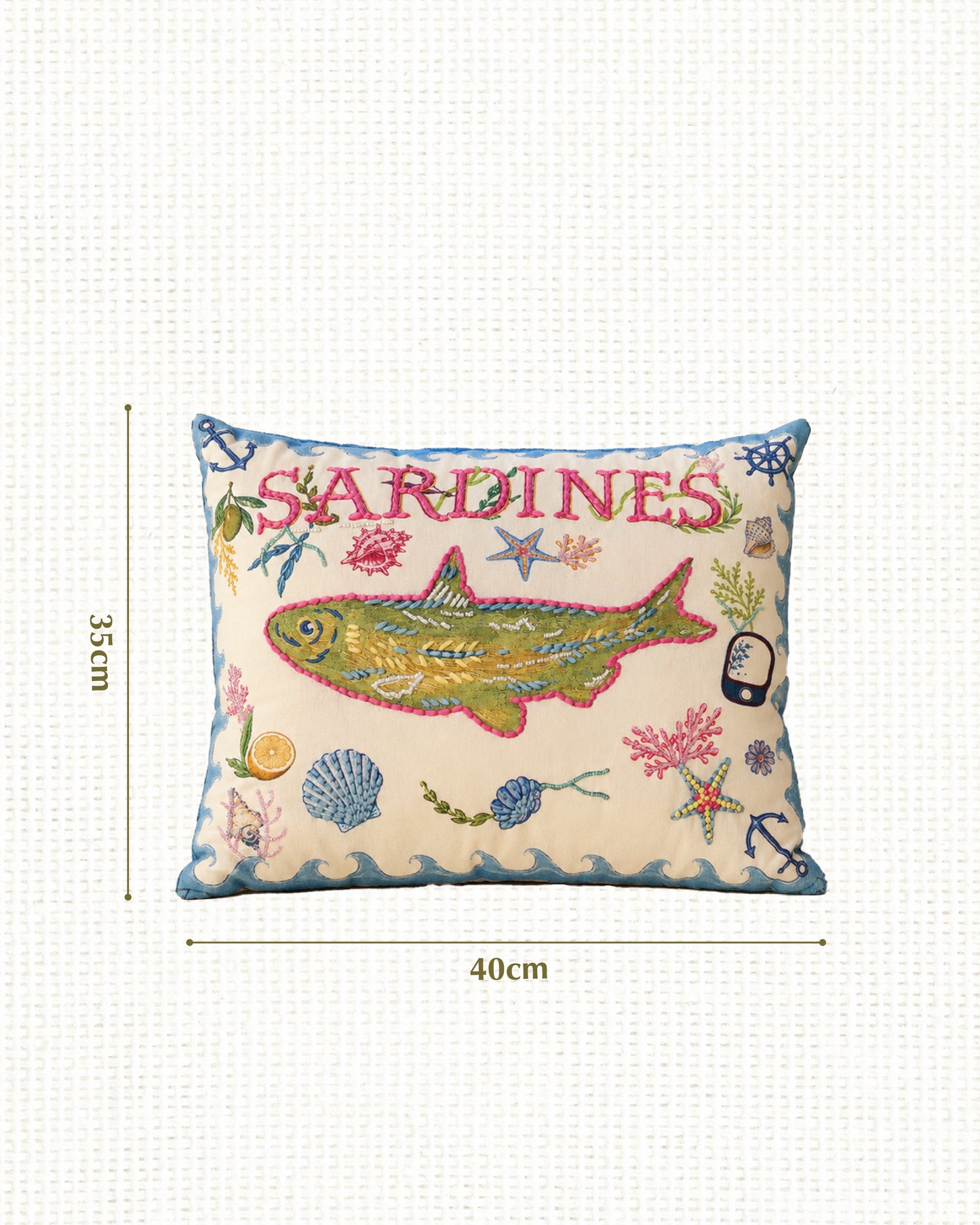 Sardines handcrafted Cushion