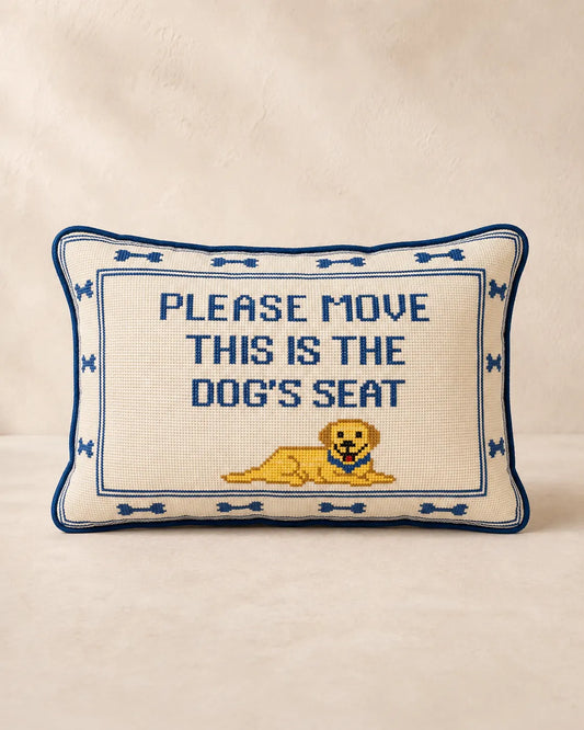 Dog's seat cross-stitch cushion