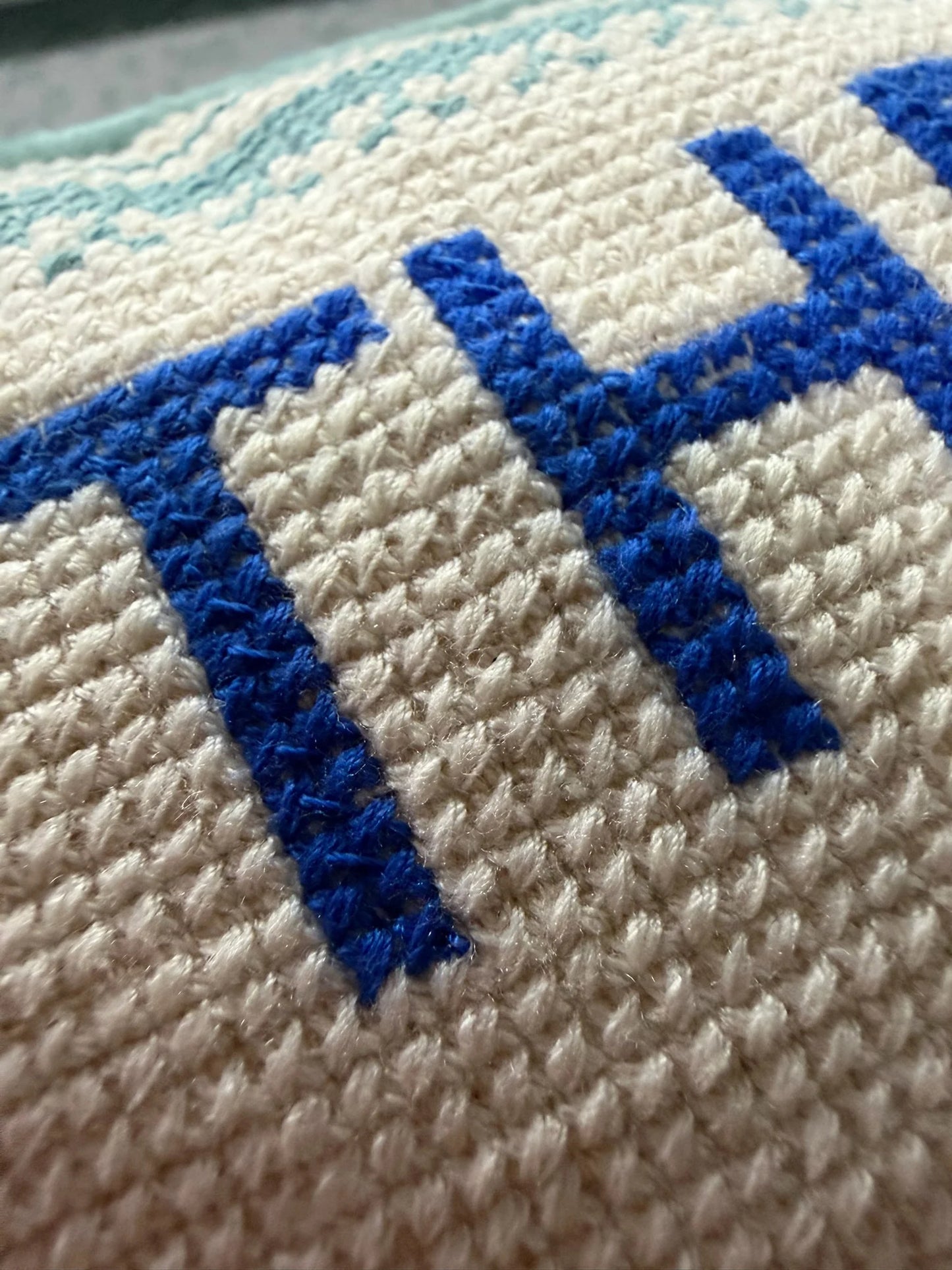 The world is your oyster cross stitch cushion