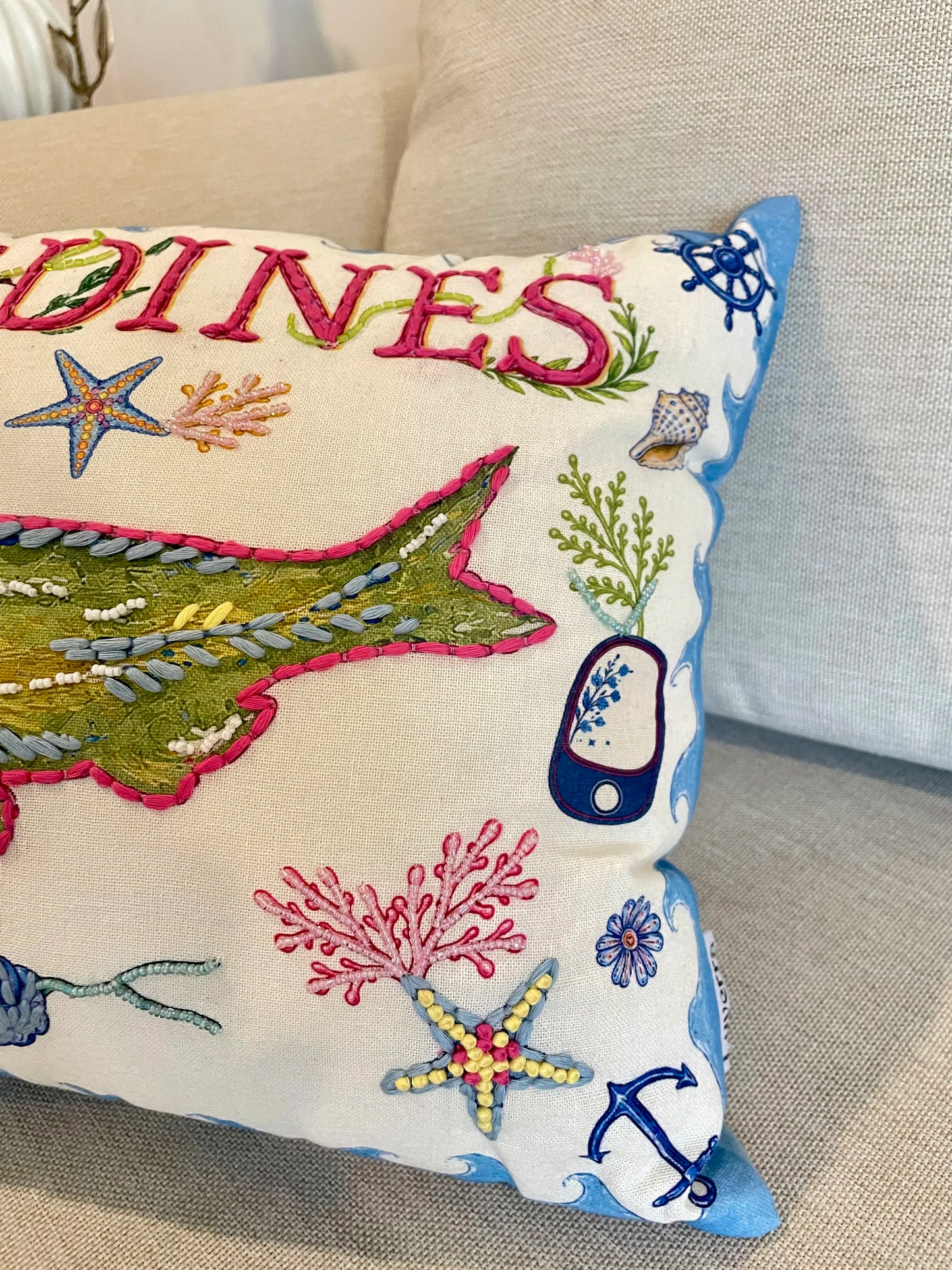 Sardines handcrafted Cushion