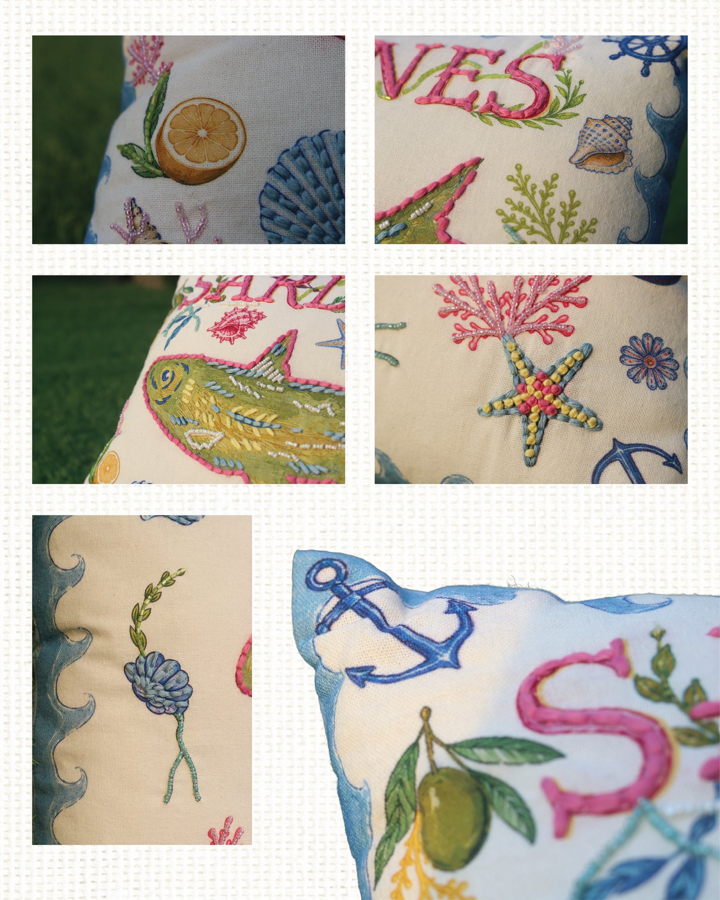 Sardines handcrafted Cushion