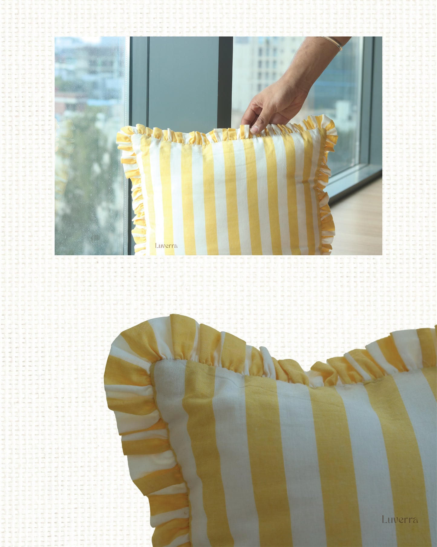 Citrus striped cushion