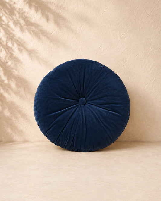 Marshmallow Cushion in navy velvet