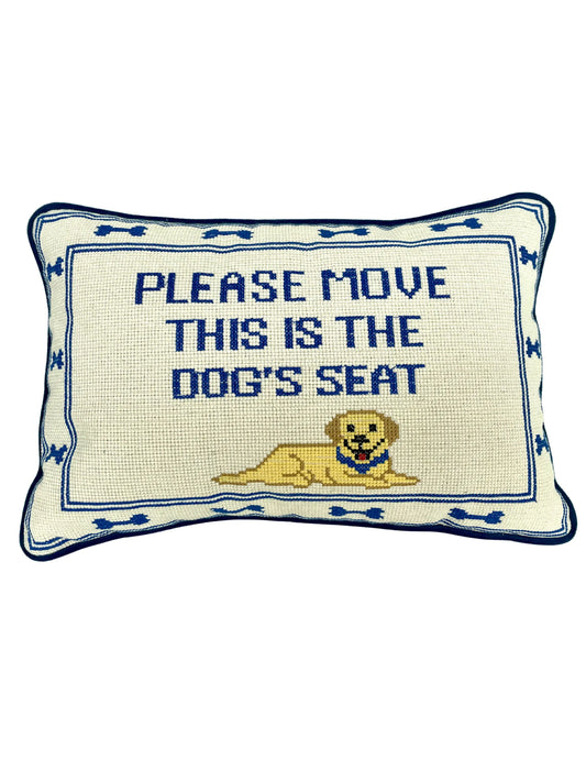 Dog's seat cross stitch cushion