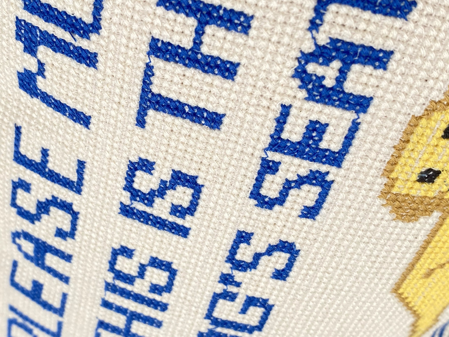 Dog's seat cross stitch cushion